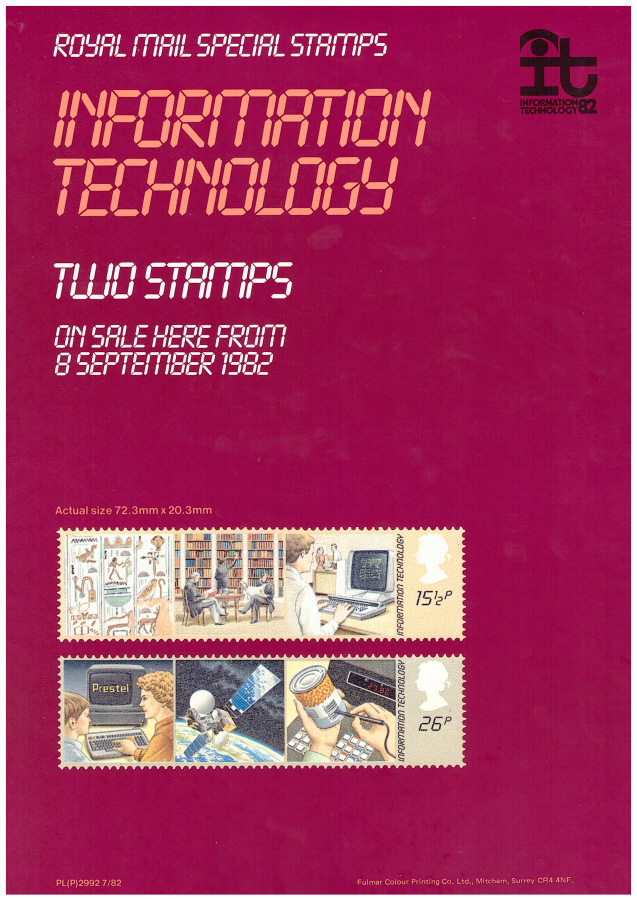 (image for) 1982 Information Technology Post Office A4 poster. PL(P) 2992 7/82.